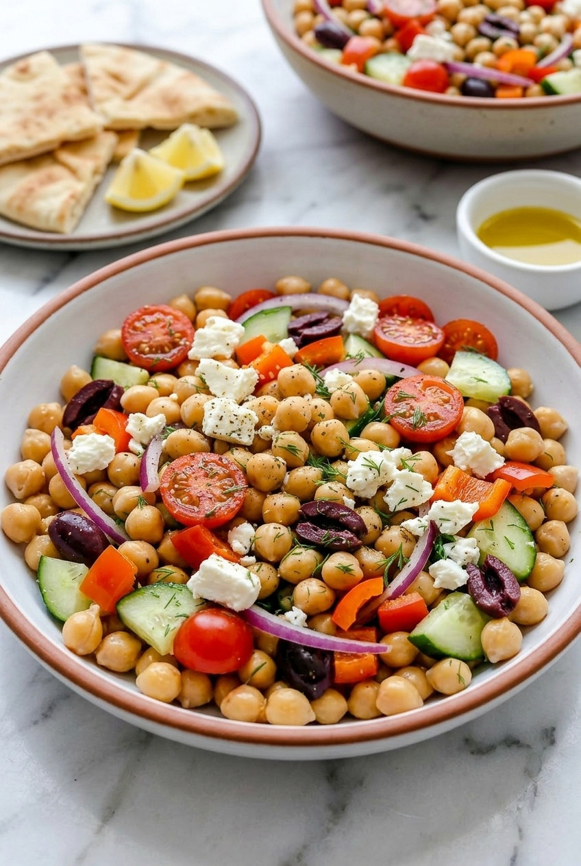 greek chickpea salad complete meal