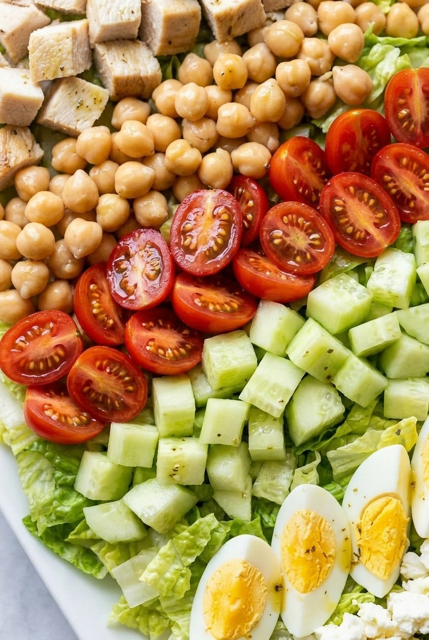 greek cobb salad close up