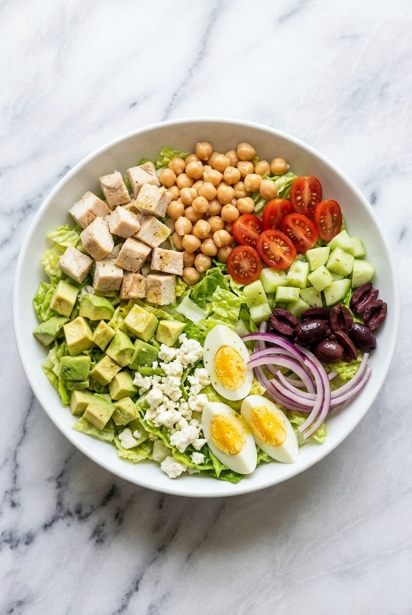greek cobb salad served