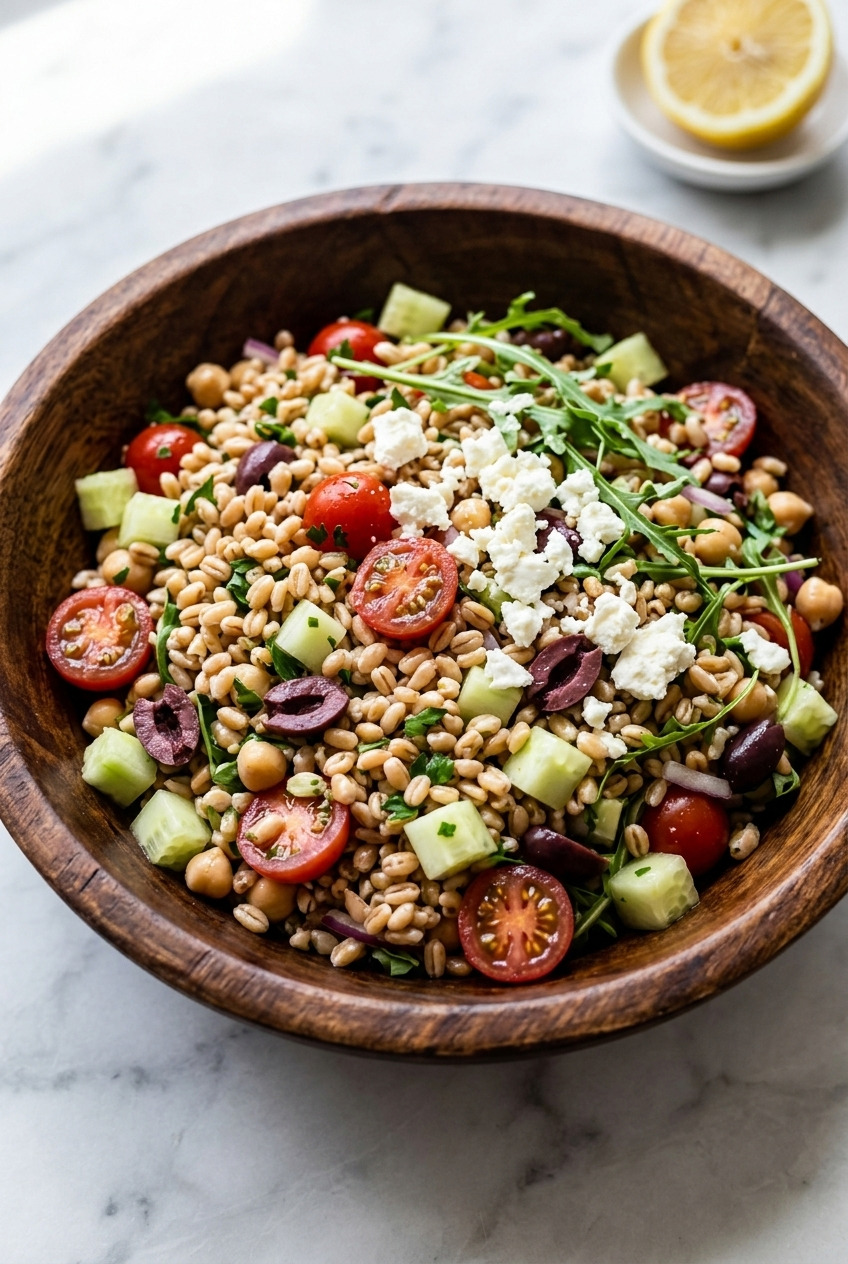greek farro salad