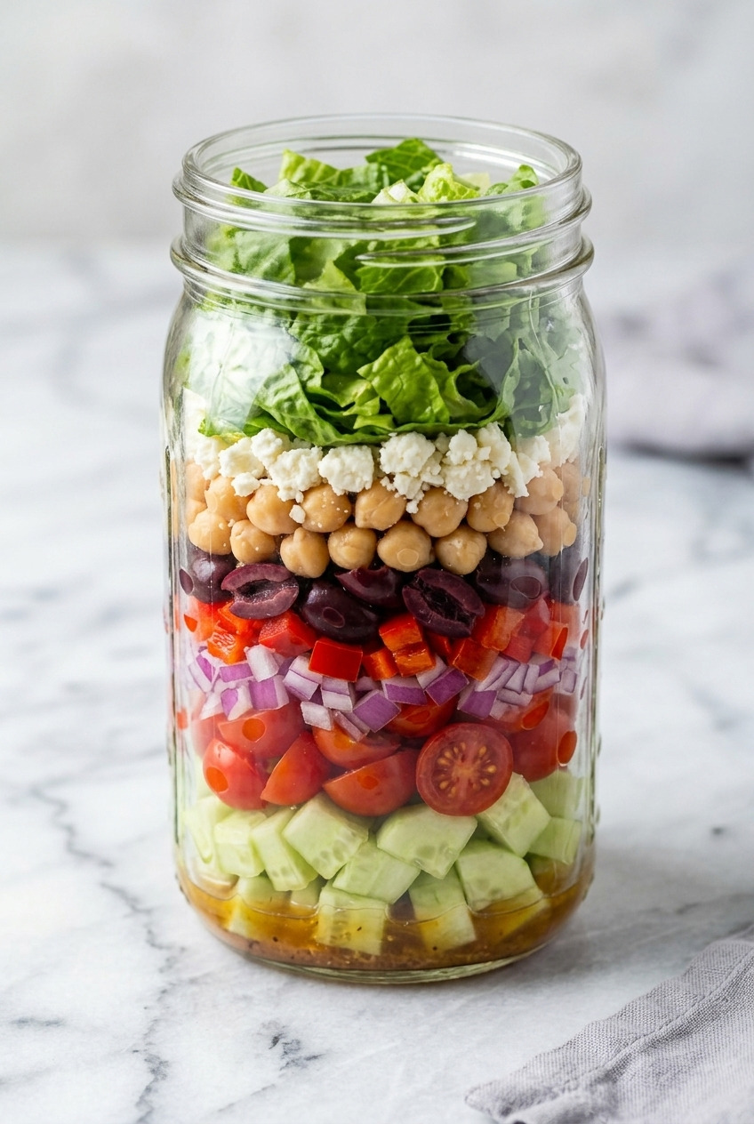 greek mason jar salad