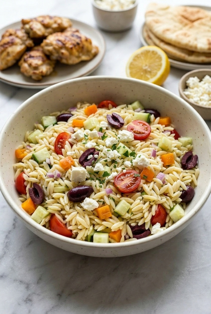 greek orzo salad complete meal