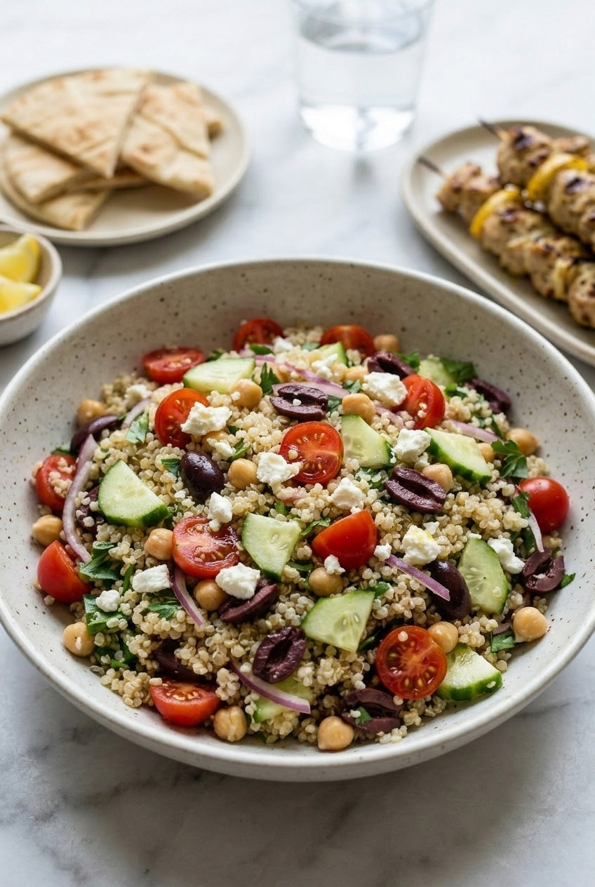 greek quinoa salad complete meal