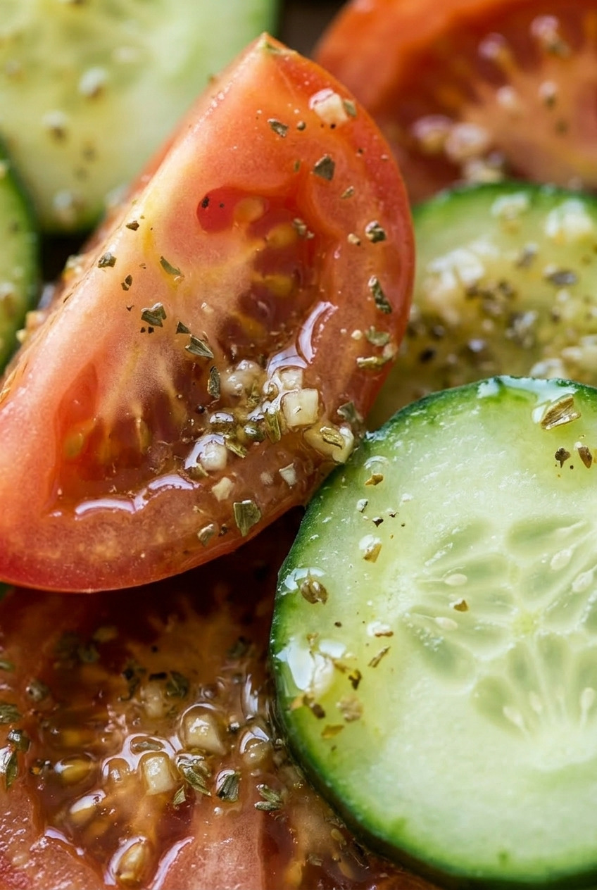 greek salad dressing close up