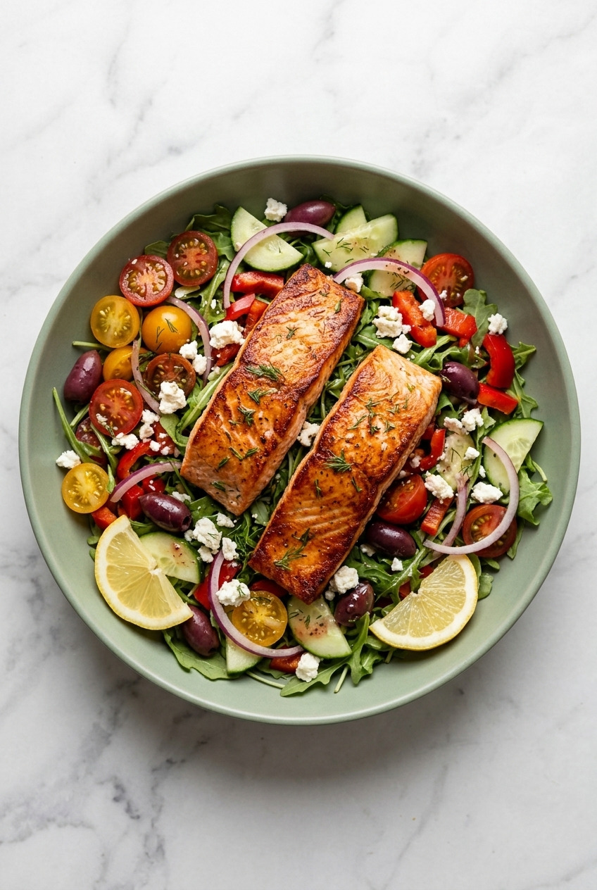 greek salmon salad