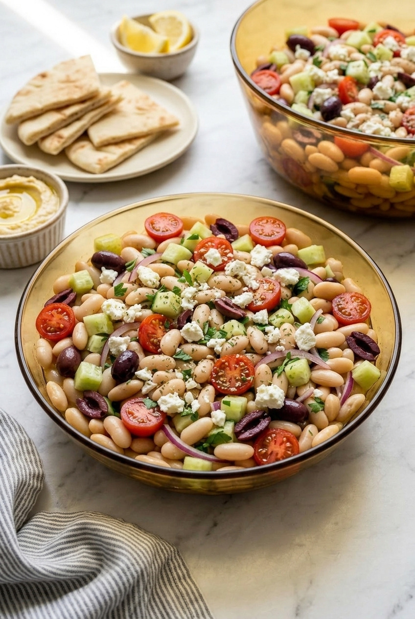 greek white bean salad complete meal