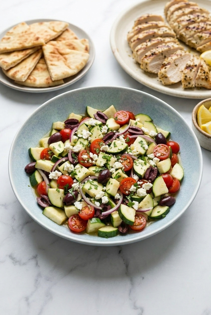 greek zucchini salad complete meal