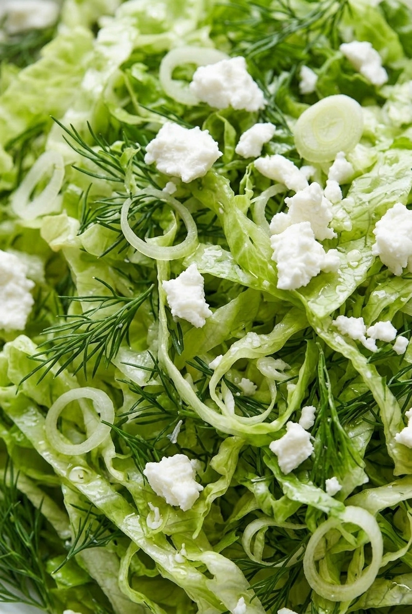 maroulosalata greek lettuce salad close up