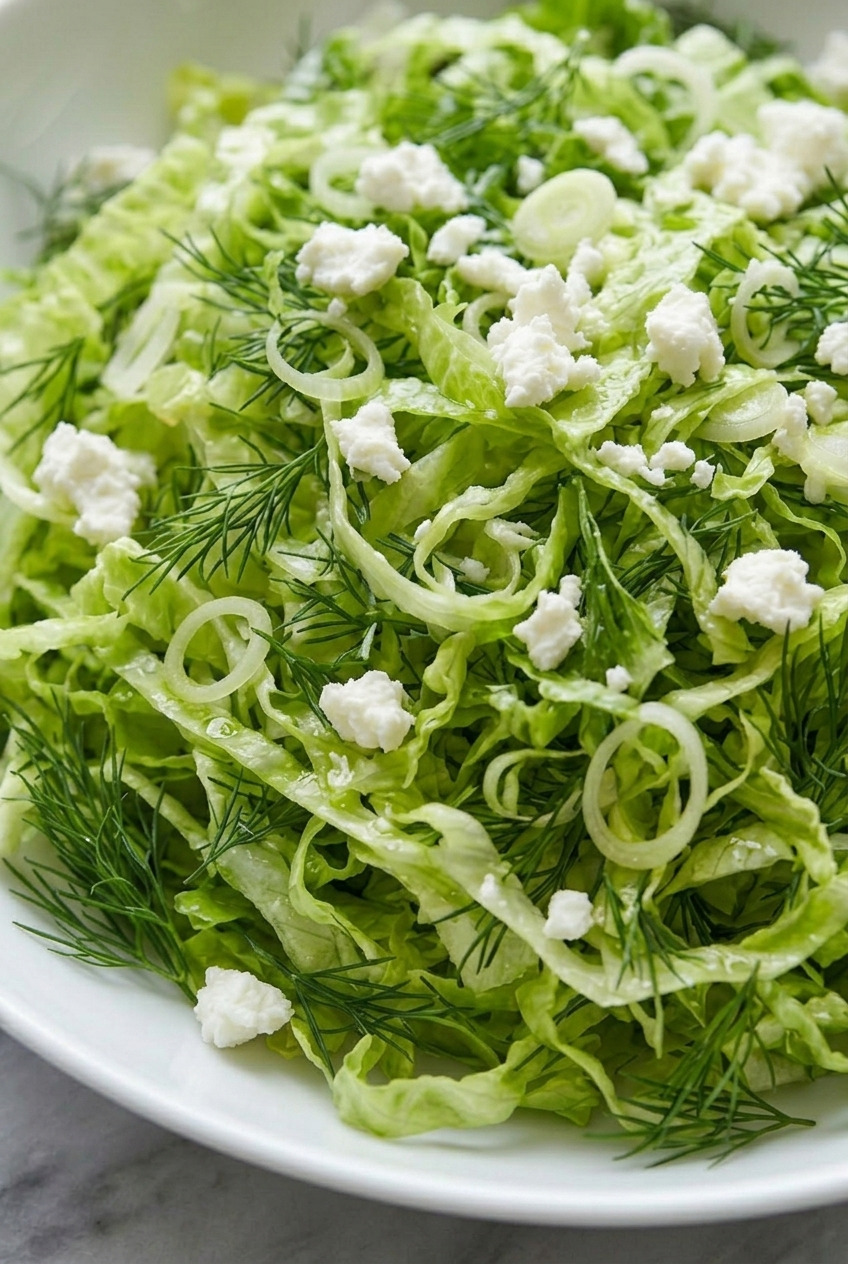 maroulosalata greek lettuce salad served