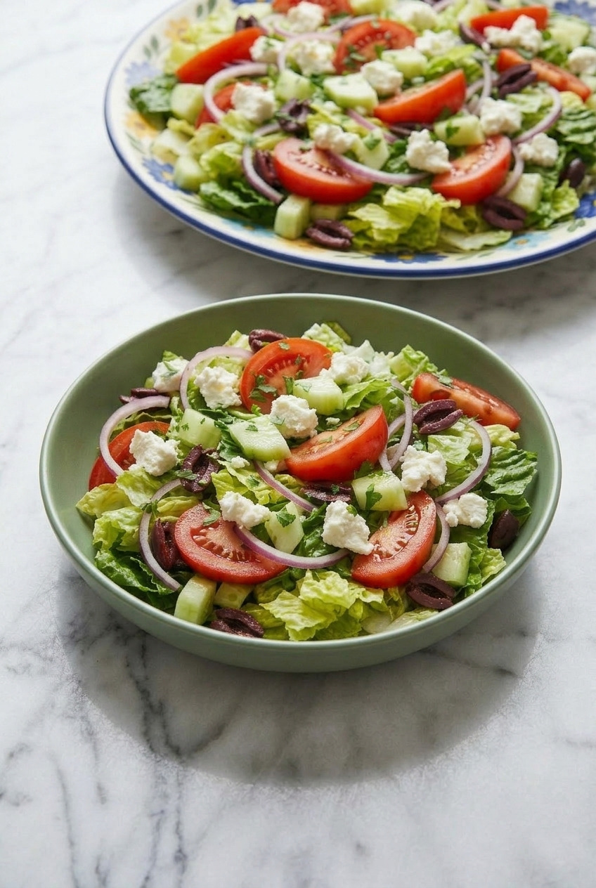 pioneer woman greek salad side view