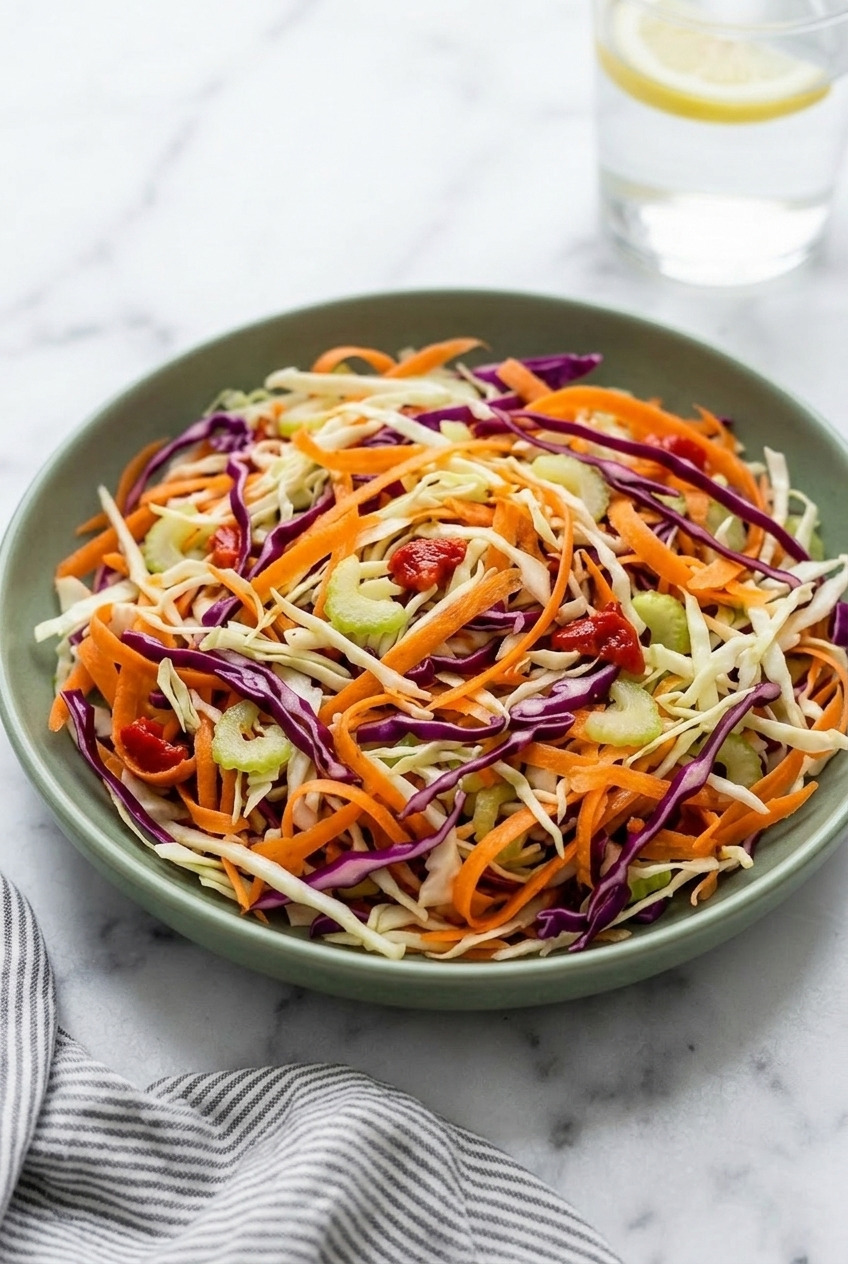 politiki greek cabbage salad side view