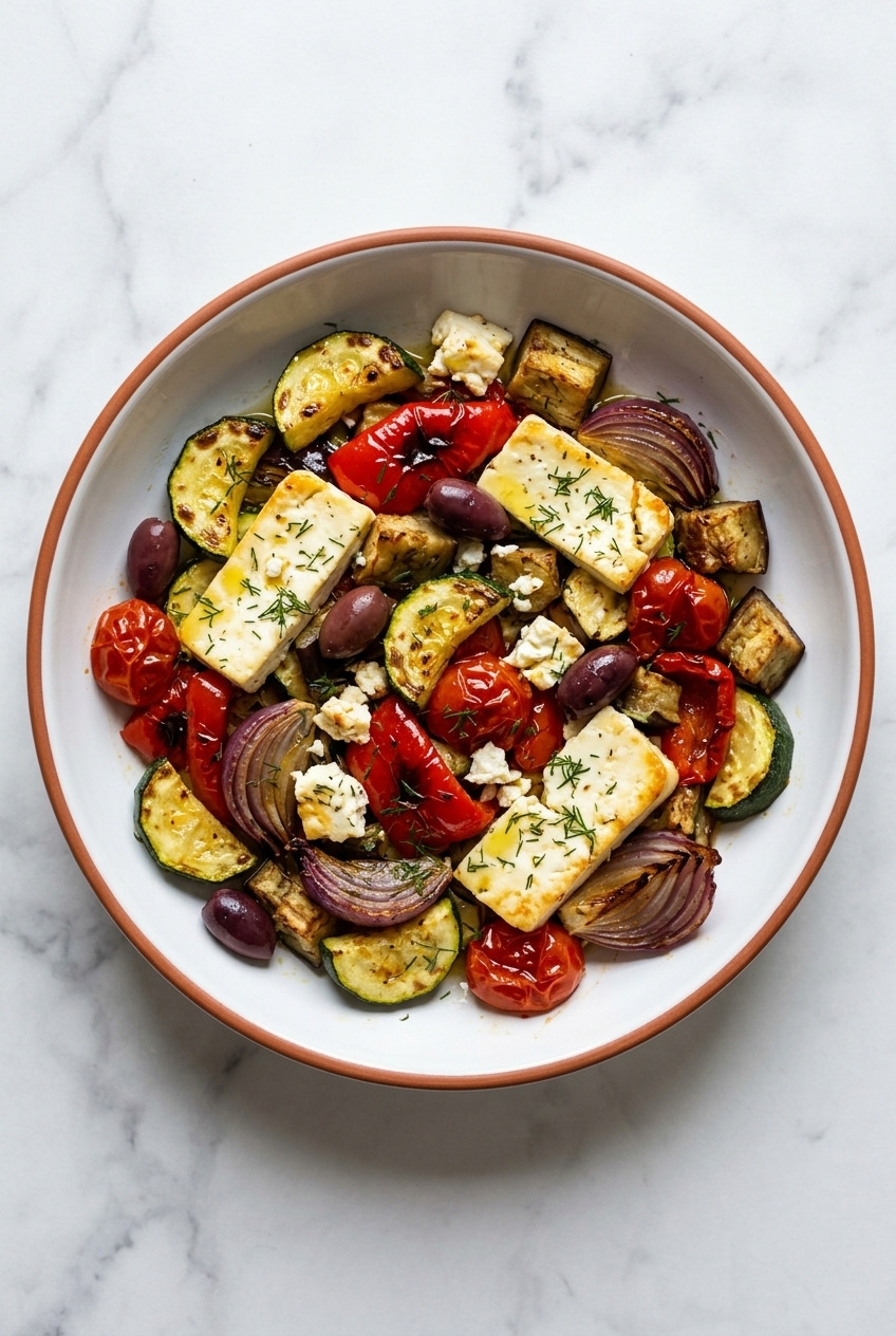 roasted greek vegetable salad