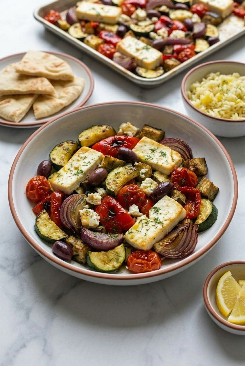 roasted greek vegetable salad complete meal
