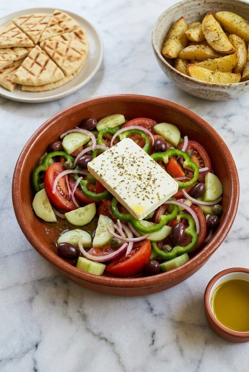 traditional greek salad complete meal