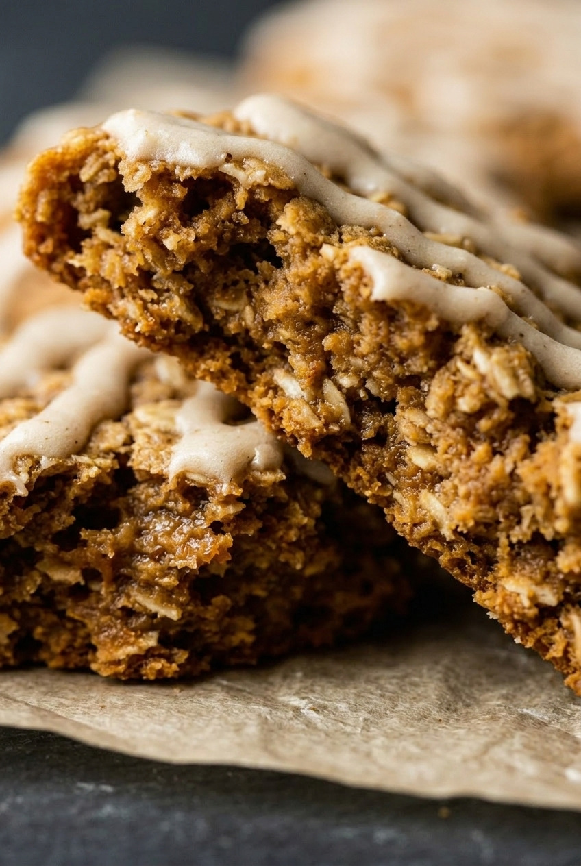 brown butter pumpkin oatmeal cookies close up