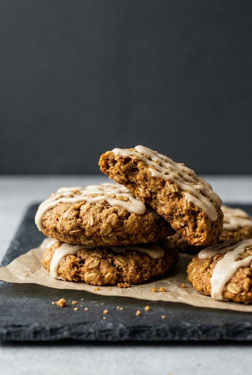 brown butter pumpkin oatmeal cookies side view