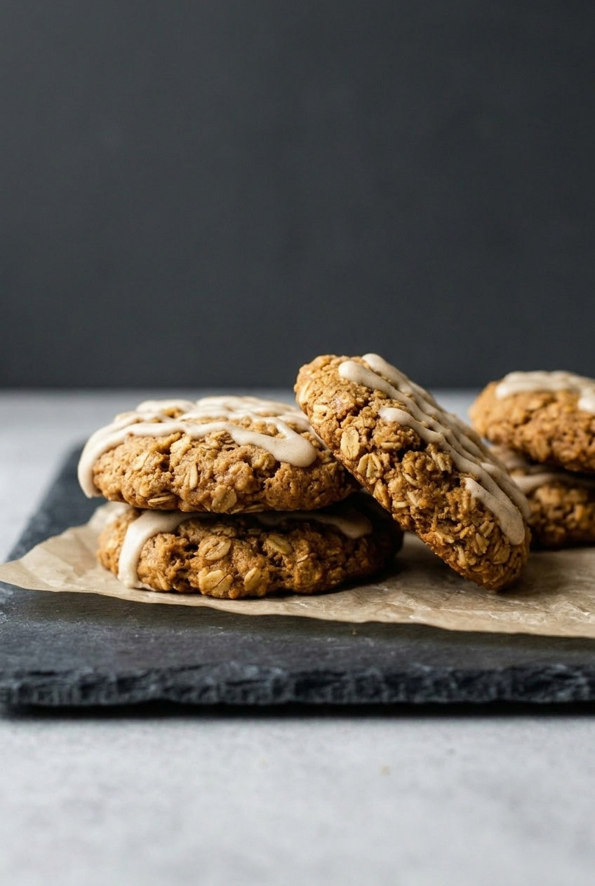 brown butter pumpkin oatmeal cookies served
