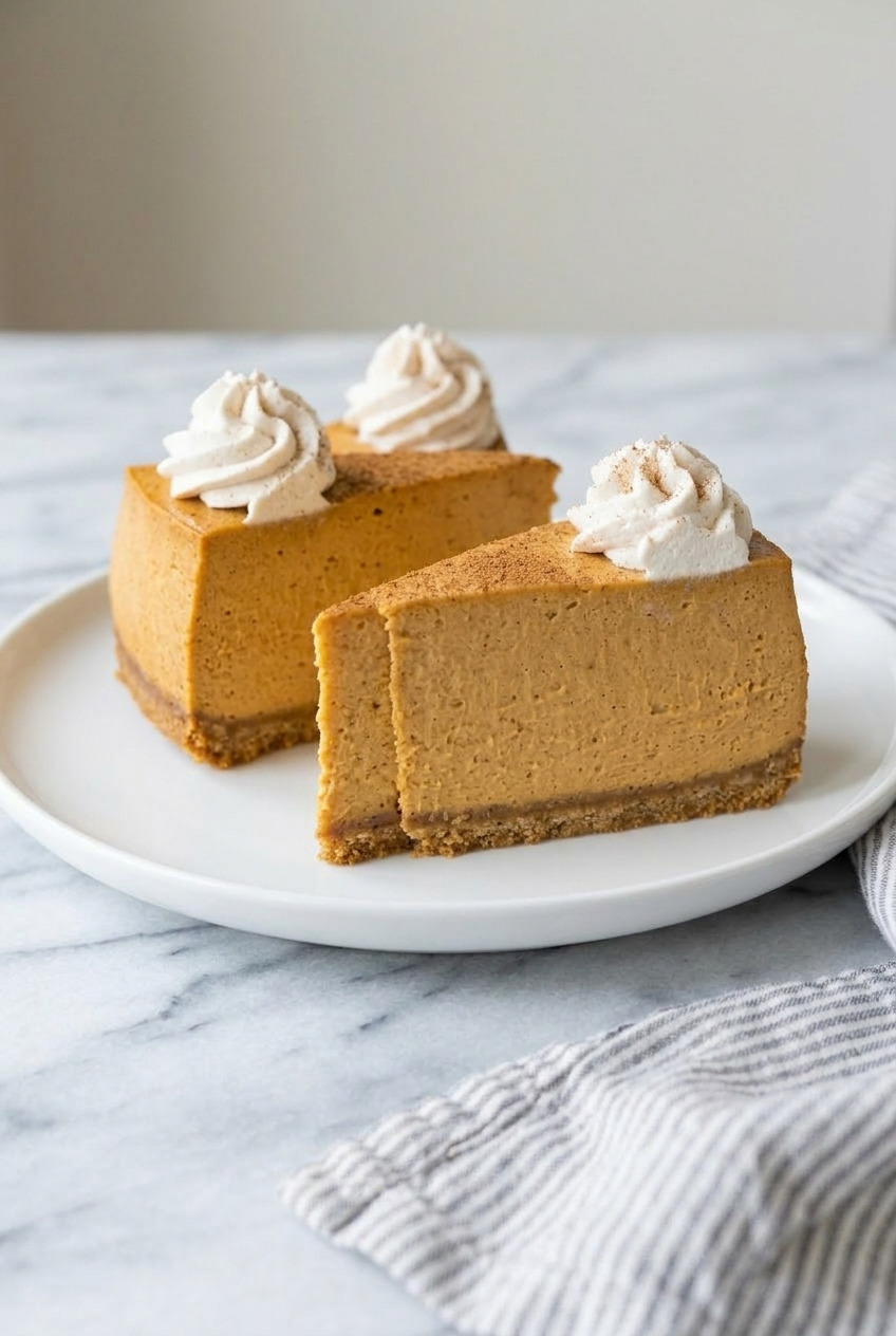 classic pumpkin cheesecake dinner scene