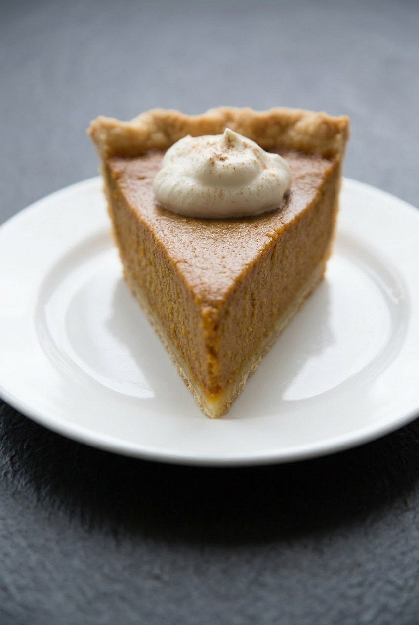 classic pumpkin pie served