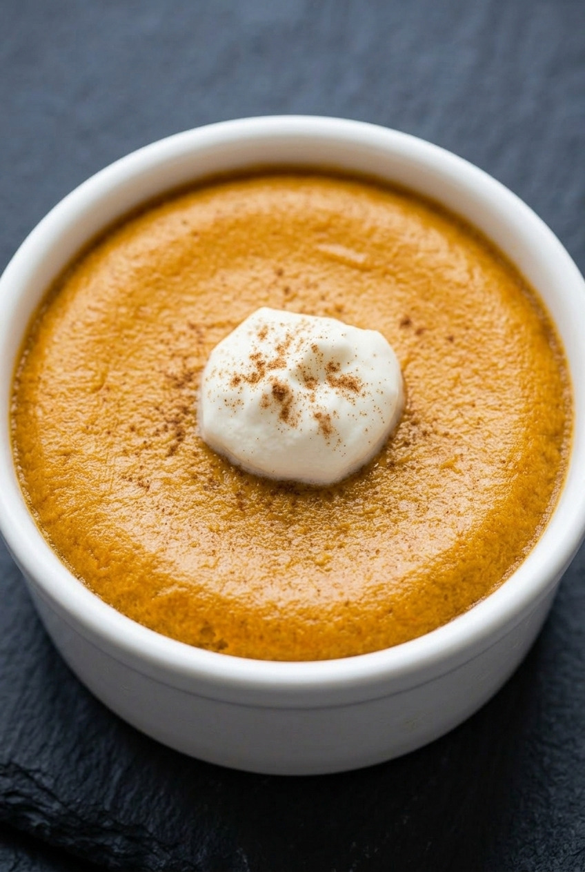 crustless pumpkin custard served