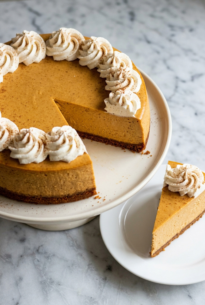 gingersnap crust pumpkin cheesecake