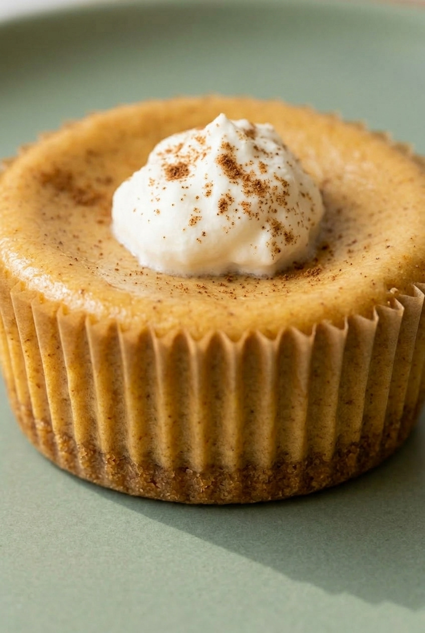 mini pumpkin cheesecakes close up