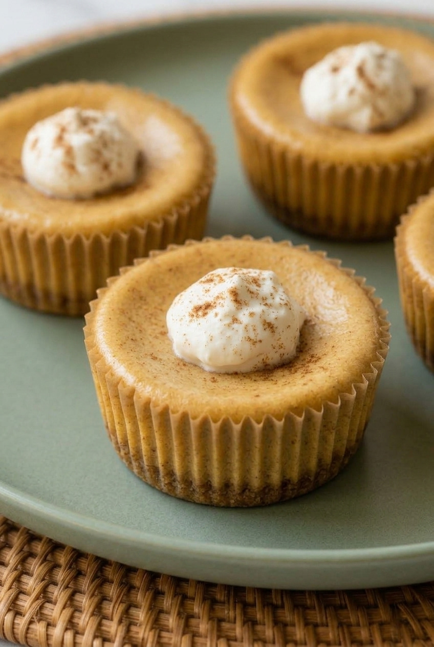 mini pumpkin cheesecakes dinner scene