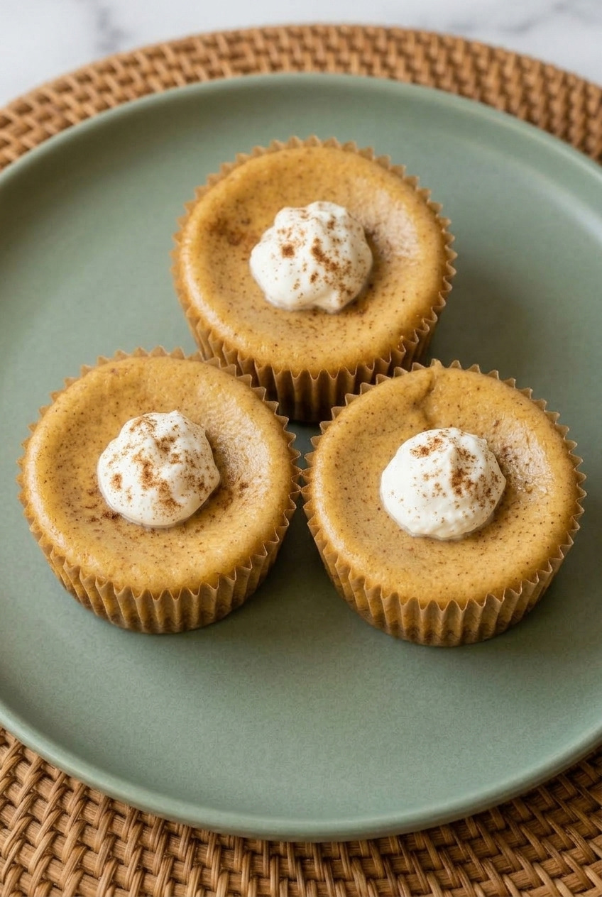 mini pumpkin cheesecakes side view