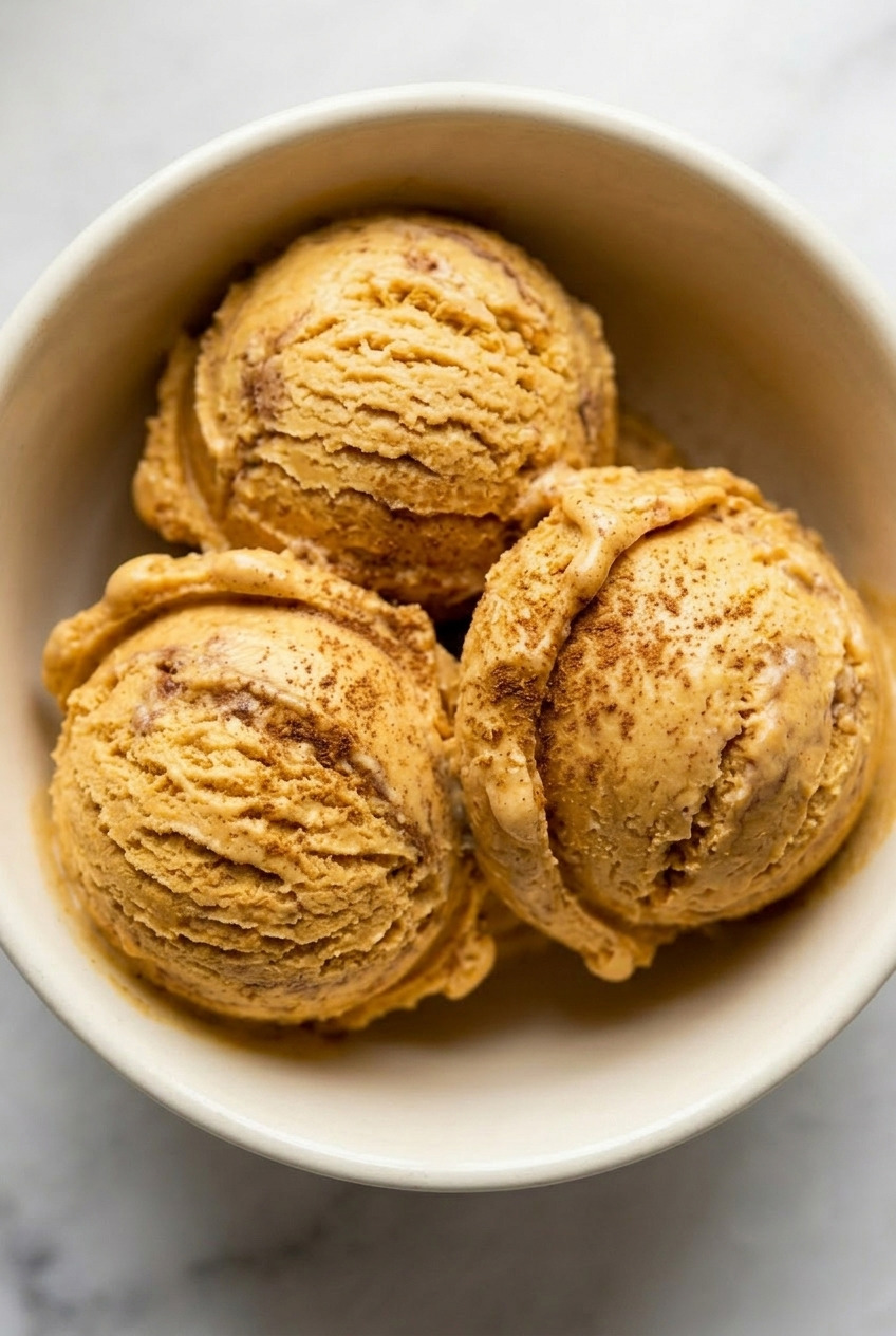 no churn pumpkin ice cream close up