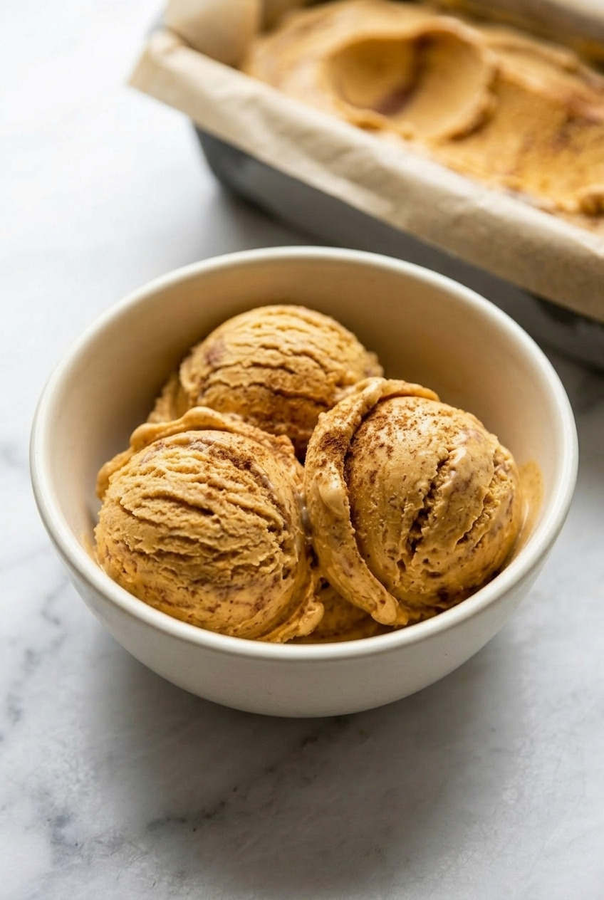 no churn pumpkin ice cream side view