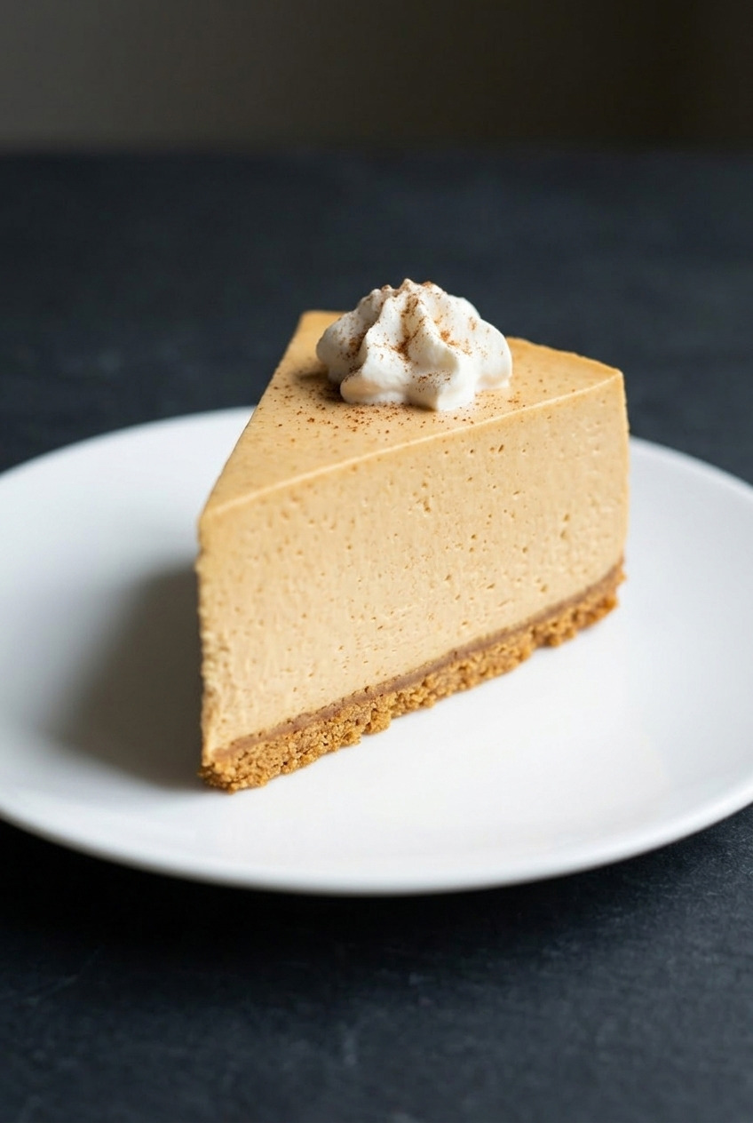 nobake pumpkin cheesecake side view