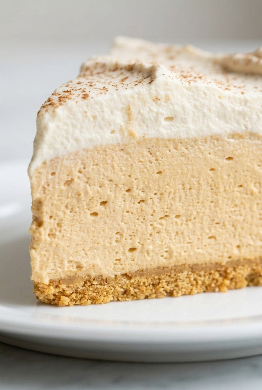 nobake pumpkin pie close up