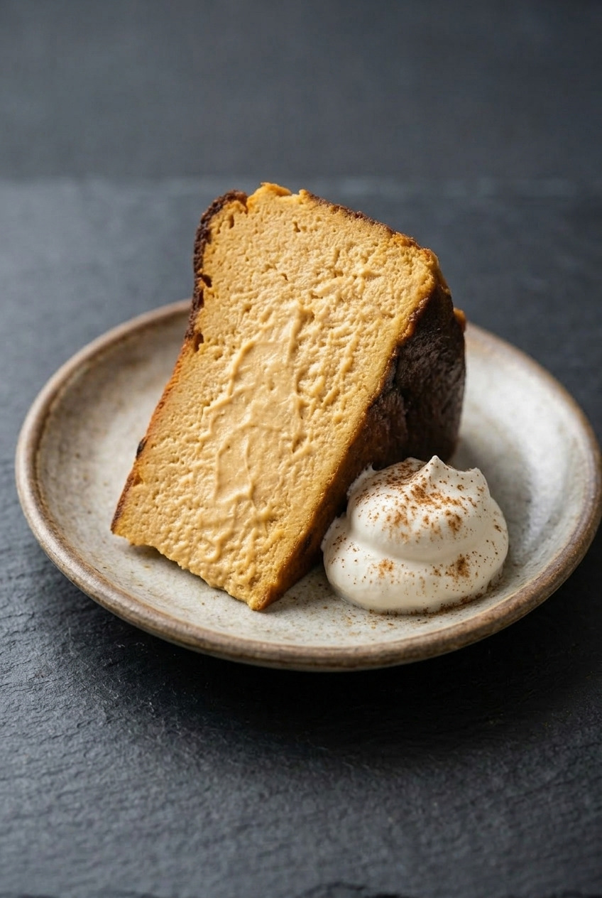 pumpkin basque burnt cheesecake dinner scene