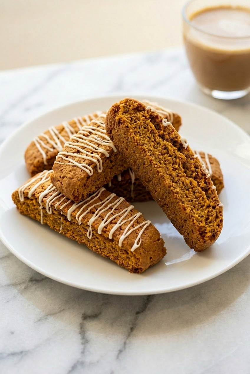 pumpkin biscotti served