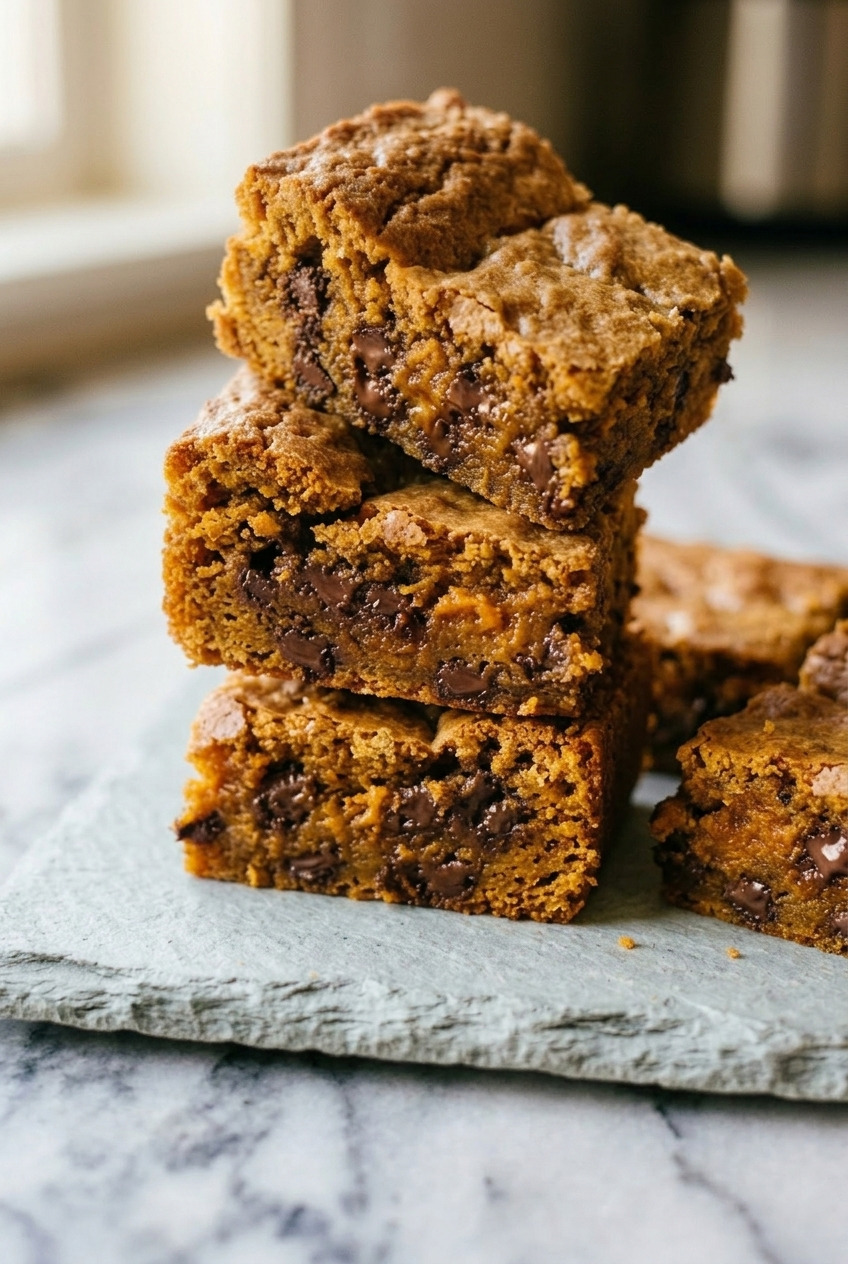 pumpkin blondies dinner scene