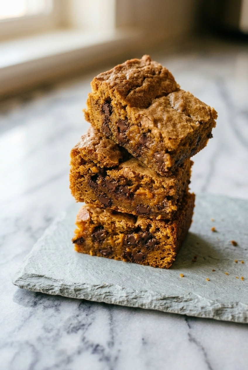 pumpkin blondies side view