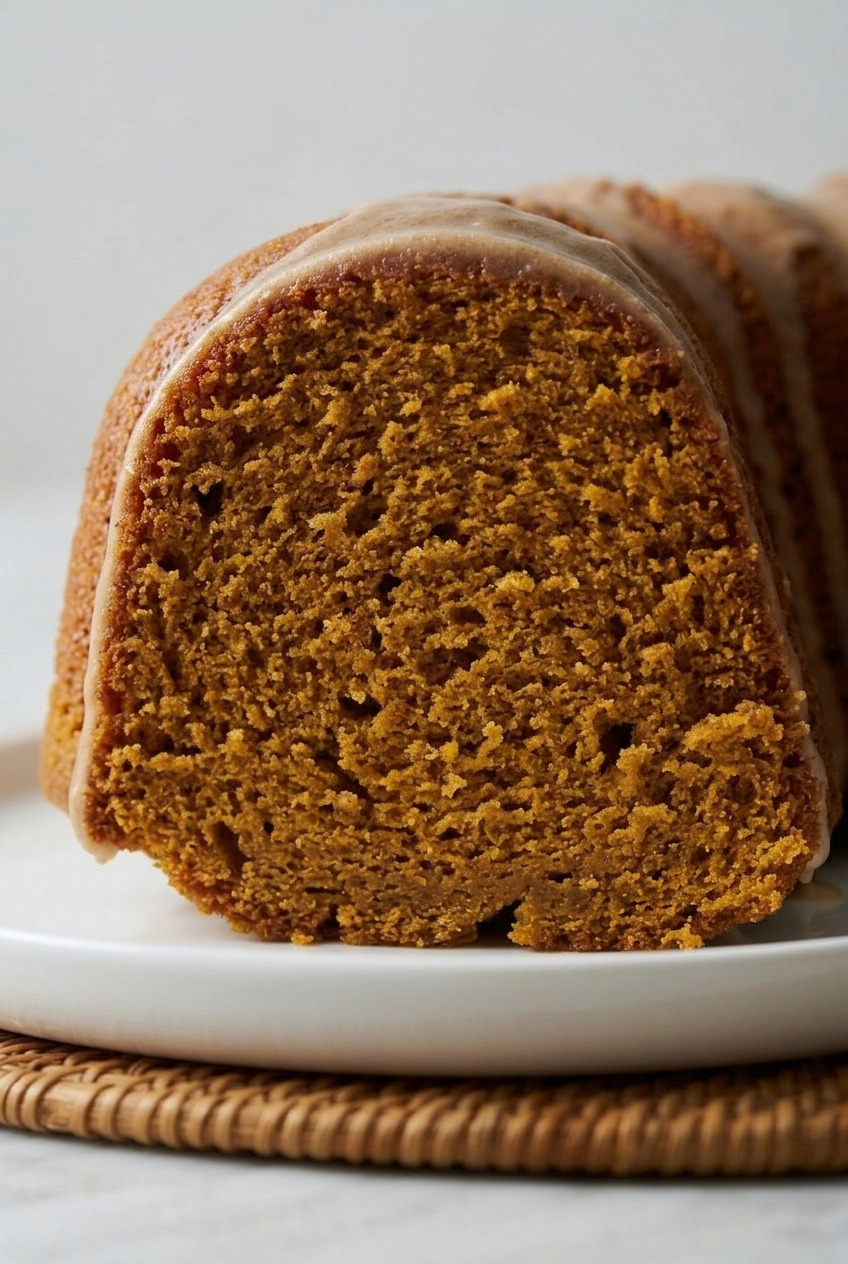pumpkin bundt cake close up