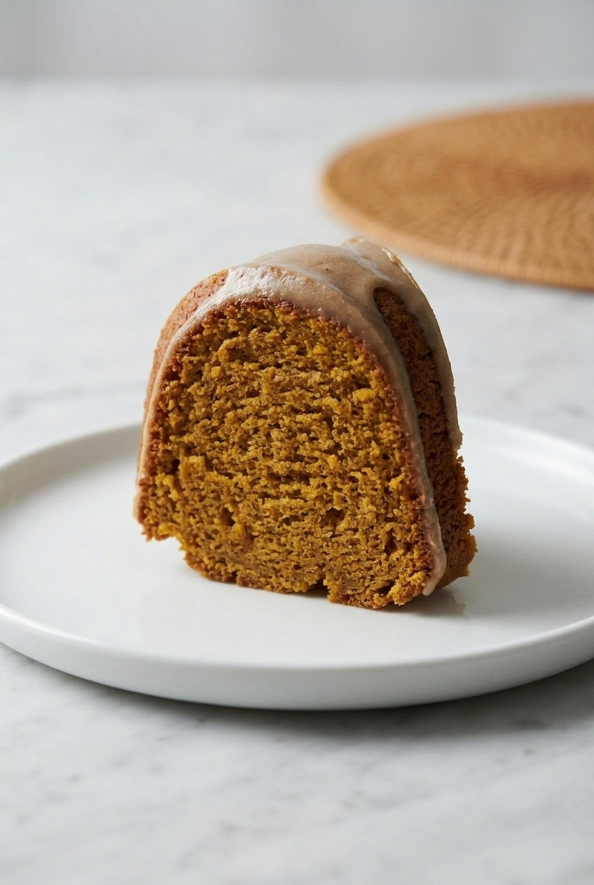 pumpkin bundt cake side view