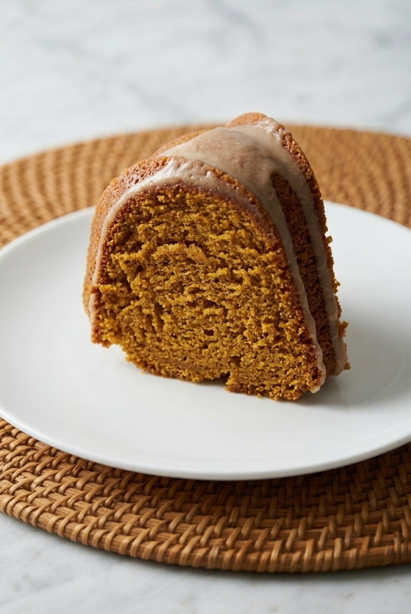 pumpkin bundt cake served