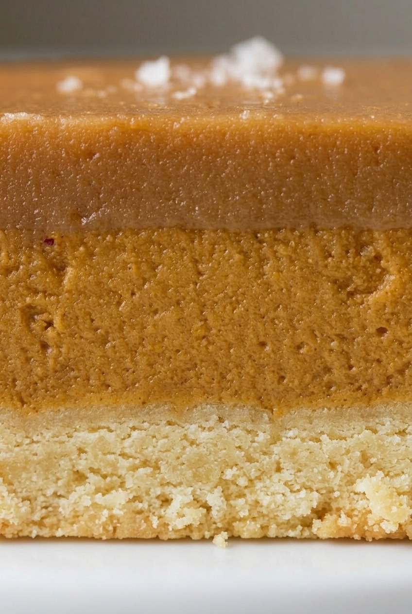 pumpkin caramel bars close up