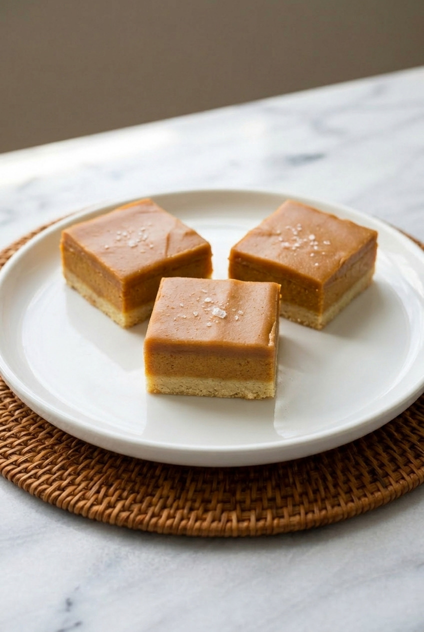 pumpkin caramel bars served