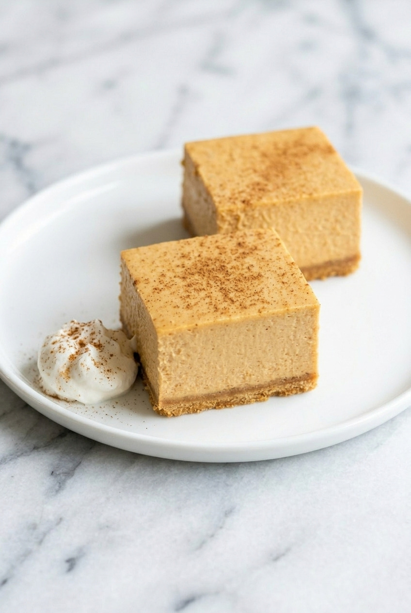 pumpkin cheesecake bars side view