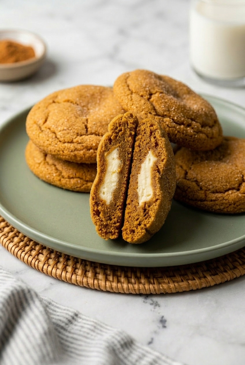 pumpkin cheesecake cookies served