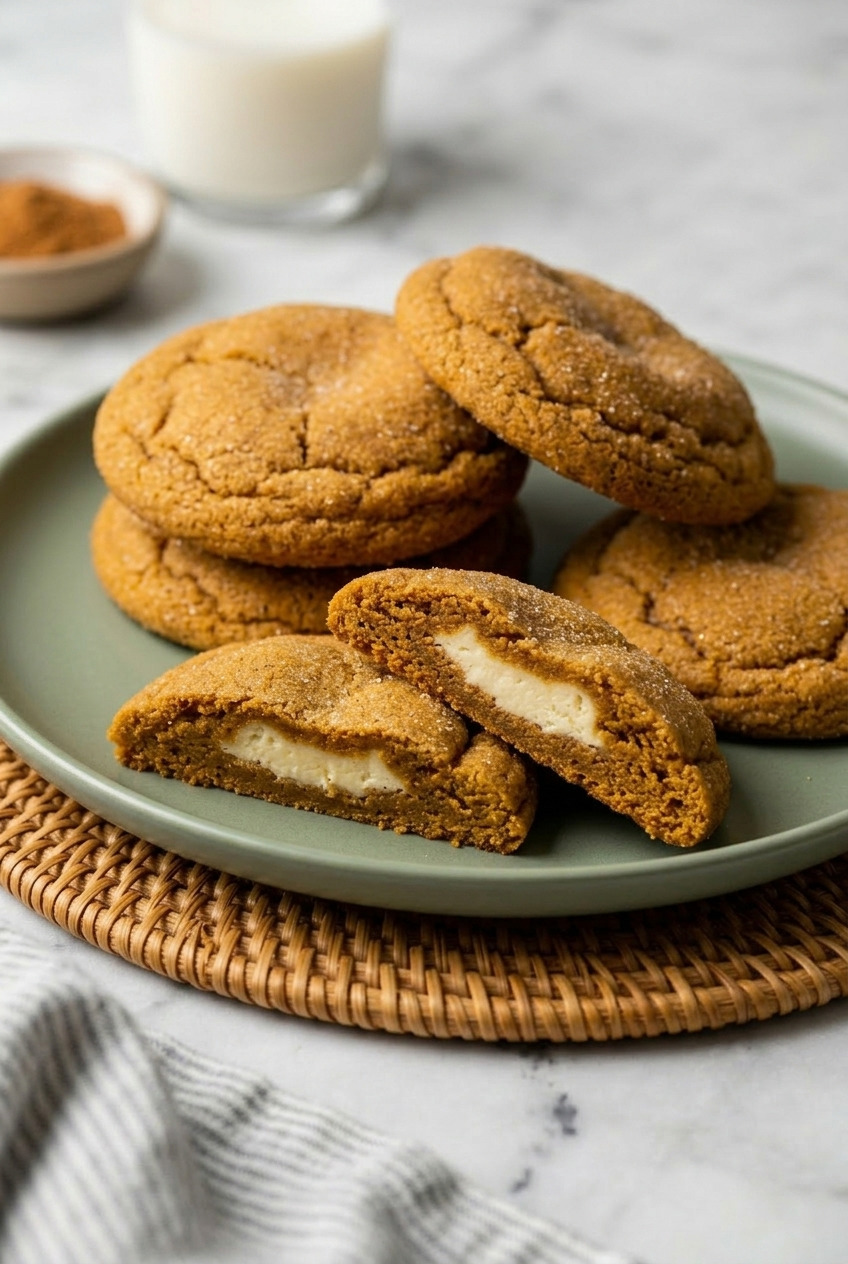 pumpkin cheesecake cookies side view