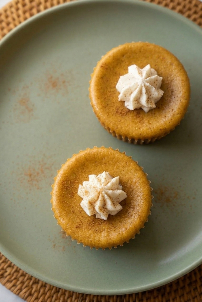 pumpkin cheesecake cupcakes side view