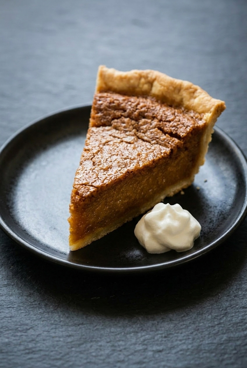pumpkin chess pie side view