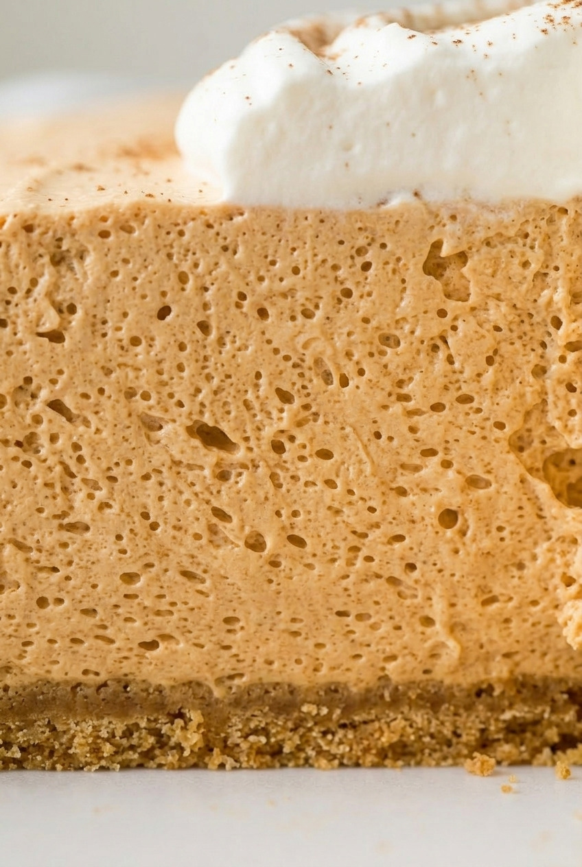 pumpkin chiffon pie close up