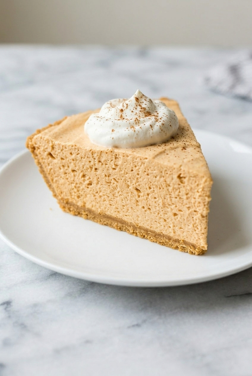 pumpkin chiffon pie side view