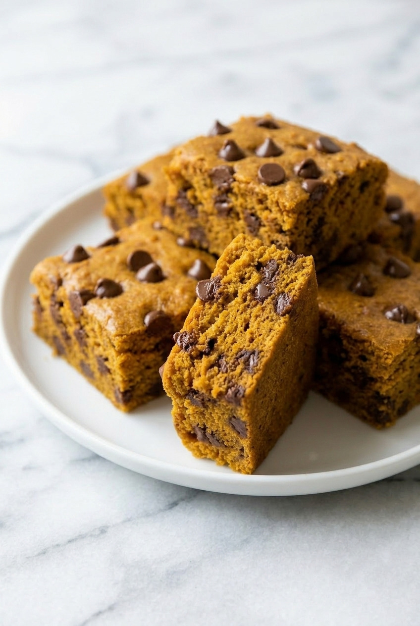 pumpkin chocolate chip bars dinner scene