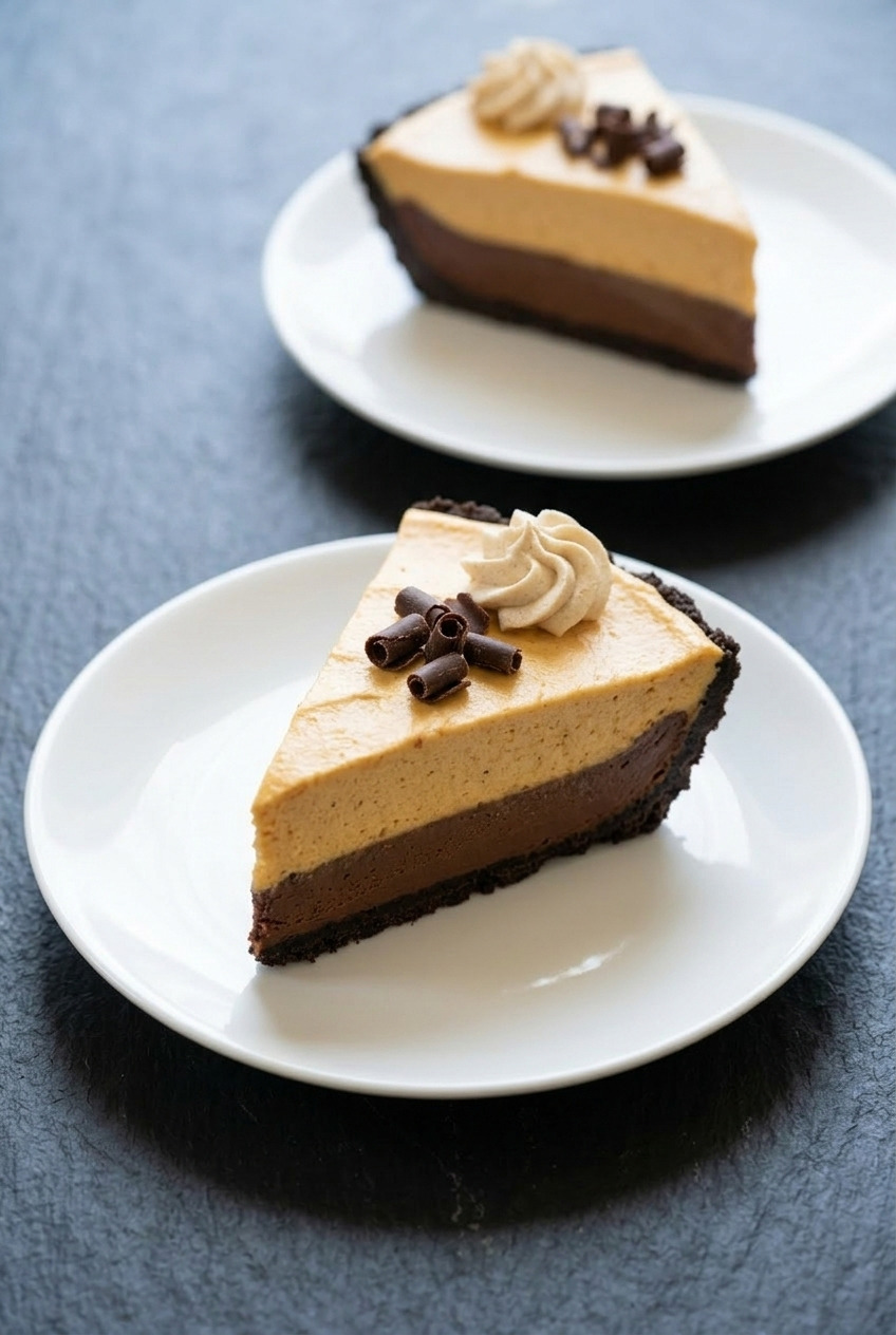 pumpkin chocolate silk pie dinner scene